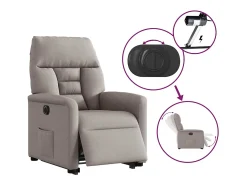 Clearance Poltrona Confortável | Poltrona reclinável elevatória elétrica cinza-acastanhado SHL864054 Poltrona