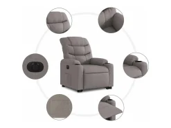 Poltrona Confortável | Poltrona reclinável elevatória elétrica cinza-acastanhado SHL896660^ New