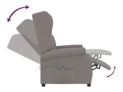 Poltrona Confortável | Poltrona reclinável elétrica tecido castanho-acinzentado SHL120646^ Best