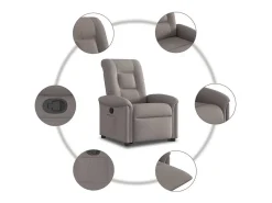Poltrona Confortável | Poltrona reclinável elevatória tecido cinzento-acastanhado SHL227951^ Online