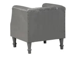 vidaxl Poltrona*Poltrona couro de cabra genuíno Cinzento