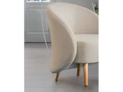 Discount Poltrona Dabdal, Poltrona lounge design, 100% Made in Italy, Poltrona relaxante em tecido acolchoado, 70x60h80 cm, Taupe Poltrona