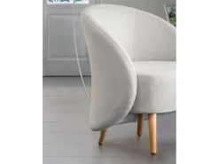 Discount Poltrona Dabdal, Poltrona lounge Design, 100% Fabricado na Itália, Poltrona relaxante em tecido acolchoado, 70x60h80 cm, Cinza Poltrona