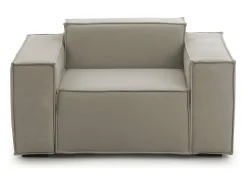 Clearance Poltrona Dbrogn, Poltrona de sala, 100% Fabricado na Itália, Poltrona relaxante em tecido acolchoado, 160x95h70 cm, Taupe Poltrona
