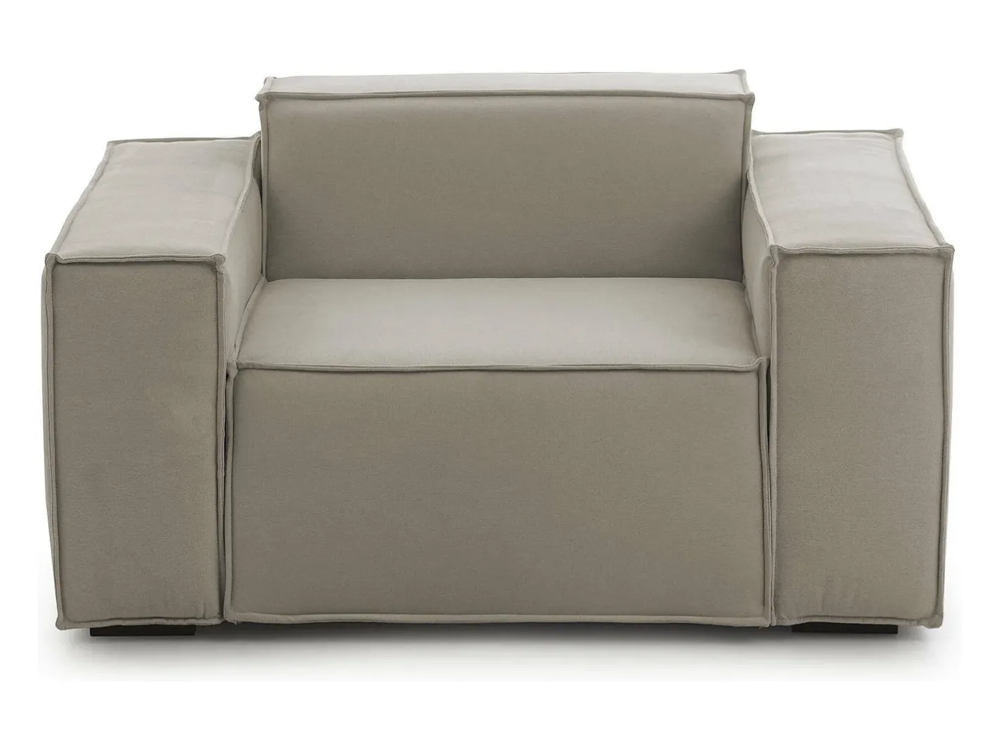 Clearance Poltrona Dbrogn, Poltrona de sala, 100% Fabricado na Itália, Poltrona relaxante em tecido acolchoado, 160x95h70 cm, Taupe Poltrona