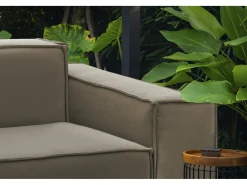 Clearance Poltrona Dbrogn, Poltrona de sala, 100% Fabricado na Itália, Poltrona relaxante em tecido acolchoado, 160x95h70 cm, Taupe Poltrona