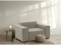 Clearance Poltrona Dbrogn, Poltrona de sala, 100% Fabricado na Itália, Poltrona relaxante em tecido acolchoado, 160x95h70 cm, Taupe Poltrona