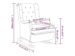 vidaxl Poltrona*Poltrona de baloiço com banco tecido -claro Cinzento