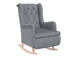 vidaxl Poltrona*Poltrona de baloiço com banco tecido -claro Cinzento