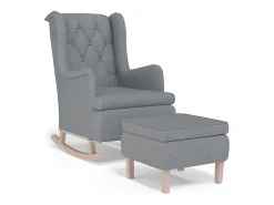 vidaxl Poltrona*Poltrona de baloiço com banco tecido -claro Cinzento