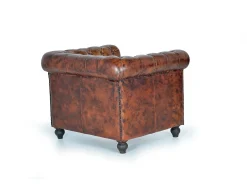 Poltrona de couro marrom e metal*Giner y colomer Clearance