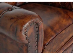 Poltrona de couro marrom e metal*Giner y colomer Clearance