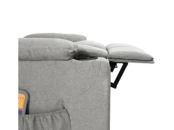 vidaxl Poltrona*Poltrona de massagens elétrica tecido -claro Cinzento