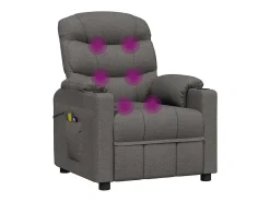 vidaxl Poltrona*Poltrona de massagens elétrica tecido cinza-escuro Cinzento