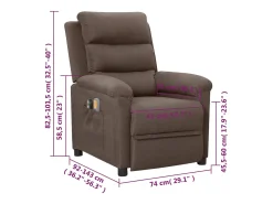 Outlet Poltrona de massagens elétrica reclinável tecido cinza-acast. Poltrona