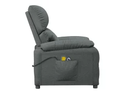 vidaxl Poltrona*Poltrona de massagens elétrica tecido cinza-escuro Cinzento