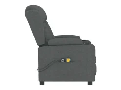 vidaxl Poltrona*Poltrona de massagens elétrica tecido cinza-escuro Cinzento