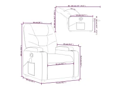 vidaxl Poltrona*Poltrona de massagens reclinável couro artificial Cinzento