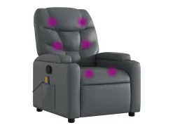 vidaxl Poltrona*Poltrona de massagens reclinável couro artificial Cinzento
