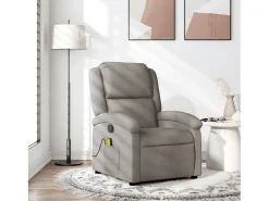 Poltrona de massagens reclinável tecido cinzento-acastanhado SHL886843^ Sale