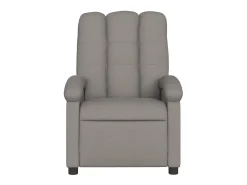 New Poltrona de massagens reclinável tecido cinzento-acastanhado Poltrona