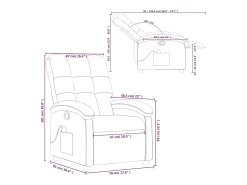 New Poltrona de massagens reclinável tecido cinzento-acastanhado Poltrona