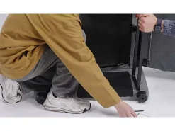 New Poltrona de massagens reclinável tecido cinzento-acastanhado Poltrona