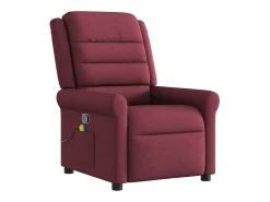 vidaxl Poltrona*Poltrona de massagens reclinável tecido tinto Vermelho