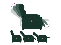 vidaxl Poltrona*Poltrona de massagens reclinável elétrica veludo -escuro Verde
