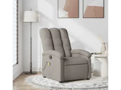 Poltrona de massagens reclinável tecido cinzento-acastanhado SHL526548* Clearance