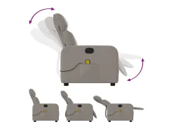 Poltrona de massagens reclinável tecido cinzento-acastanhado SHL616885* Outlet