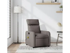 Poltrona de massagens reclinável tecido cinzento-acastanhado SHL616885* Outlet