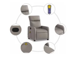 Poltrona de massagens reclinável tecido cinzento-acastanhado SHL616885* Outlet