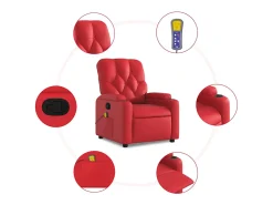 vidaxl Poltrona*Poltrona de massagens reclinável couro artificial Vermelho