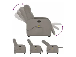 Poltrona de massagens reclinável tecido cinzento-acastanhado SHL661773* Outlet