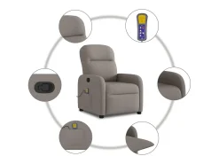 Poltrona de massagens reclinável tecido cinzento-acastanhado SHL661773* Outlet