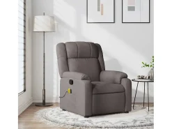 Poltrona de massagens reclinável tecido cinzento-acastanhado SHL344767^ New