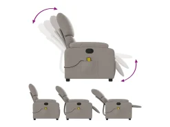 Poltrona de massagens reclinável tecido cinzento-acastanhado SHL593421* Hot