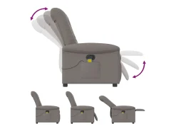 Hot Poltrona de massagens reclinável tecido cinzento-acastanhado SHL700435 Poltrona