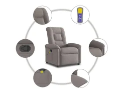 Hot Poltrona de massagens reclinável tecido cinzento-acastanhado SHL700435 Poltrona