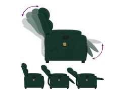 vidaxl Poltrona*Poltrona de massagens reclinável veludo -escuro Verde