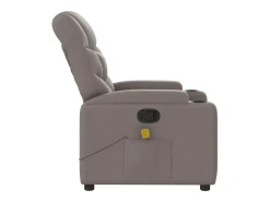 Poltrona de massagens reclinável tecido cinzento-acastanhado SHL514697^ New