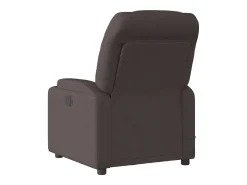 Best Poltrona de massagens reclinável tecido castanho-escuro Poltrona