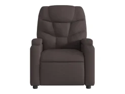 Best Poltrona de massagens reclinável tecido castanho-escuro Poltrona