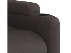 Best Poltrona de massagens reclinável tecido castanho-escuro Poltrona