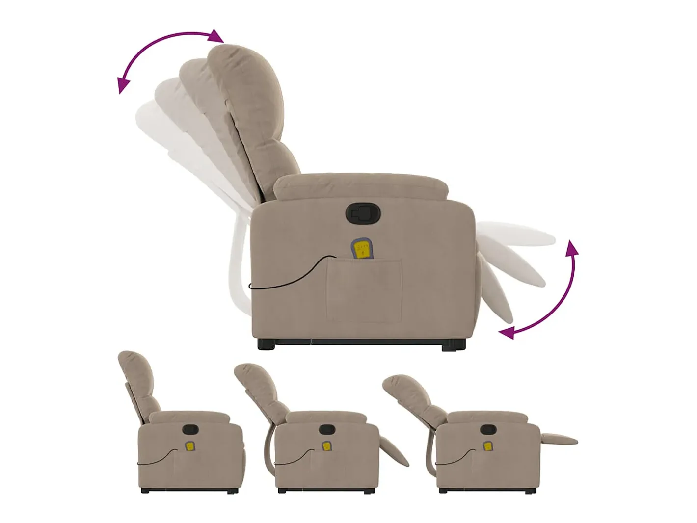 Poltrona de massagens reclinável microfibra cinza-acastanhado^vidaxl New