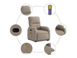 Poltrona de massagens reclinável microfibra cinza-acastanhado^vidaxl New