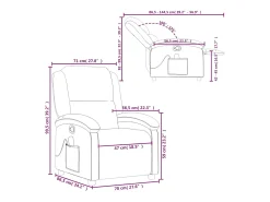 vidaxl Poltrona*Poltrona de massagens reclinável couro genuíno Cinzento