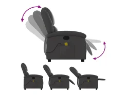 vidaxl Poltrona*Poltrona de massagens reclinável couro genuíno Cinzento