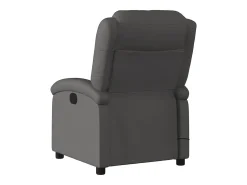 vidaxl Poltrona*Poltrona de massagens reclinável couro genuíno Cinzento